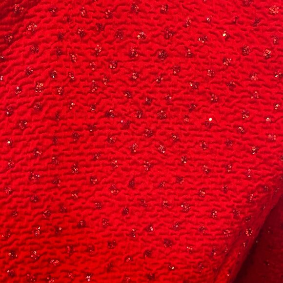 Vintage Jessica Howard Red Glitter Zip Jacket, Stand Collar, Sz 10 - Picture 4 of 15